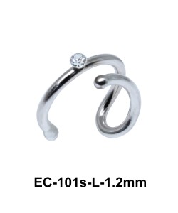 Bezel Set Stone Circular Ear Cuff EC-101 (1.2)